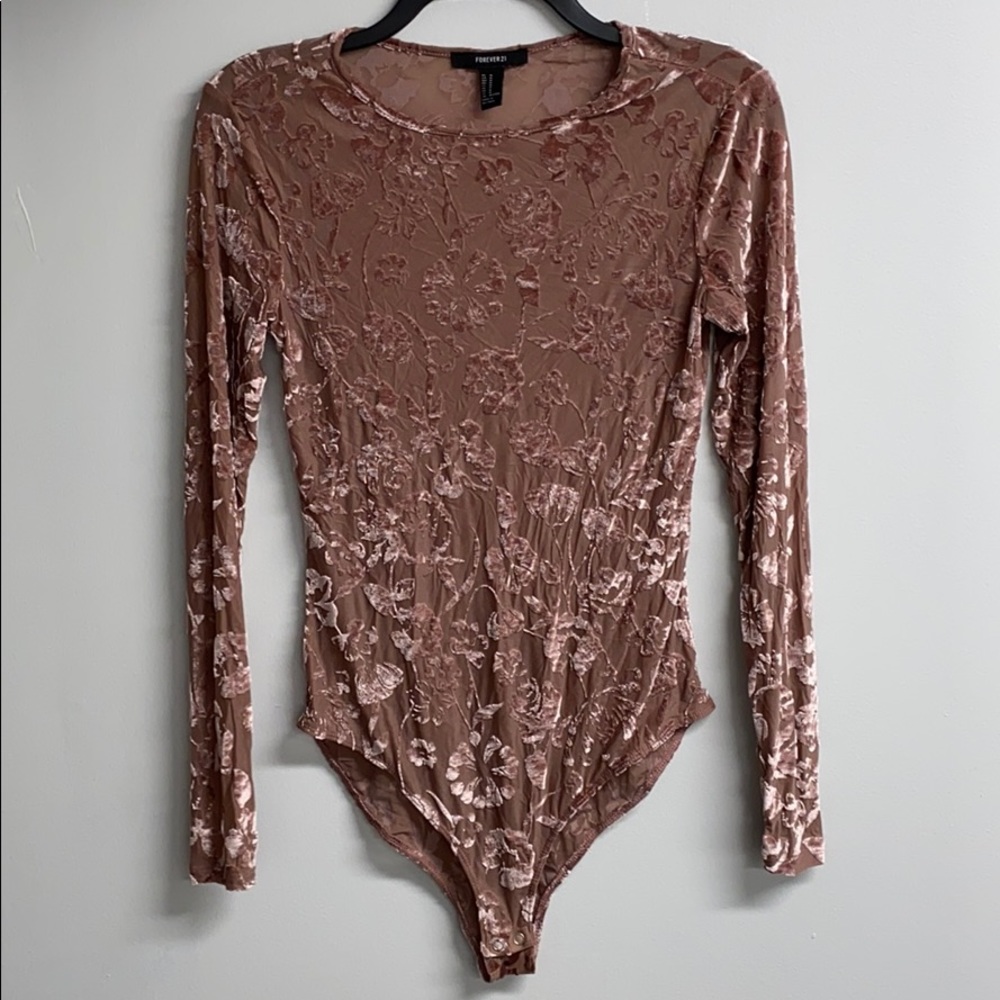 Crushed Velvet Flower Bodysuit